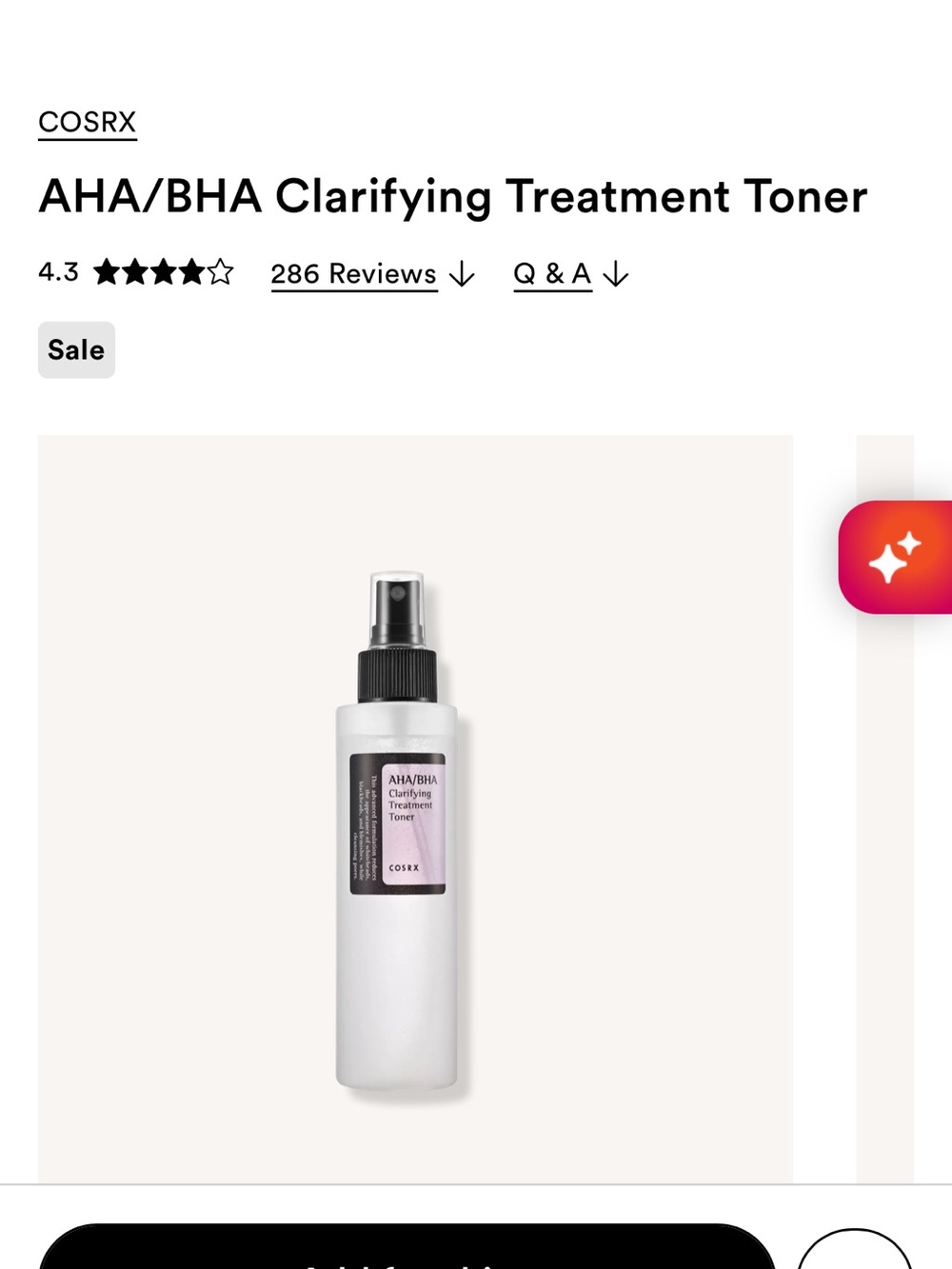 This COSRX AHA/BHA Clarifying Treatment Toner is NEW in box